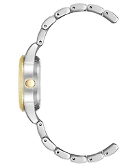 Anne Klein Women's Quartz Coin Edge Two-Tone Metal Alloy and Navy Dial Watch, 30mm