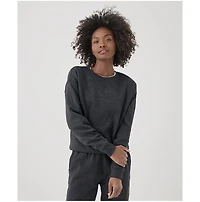 Pact Women's Organic Cotton Cloud Brushed Fleece Crew Sweatshirt