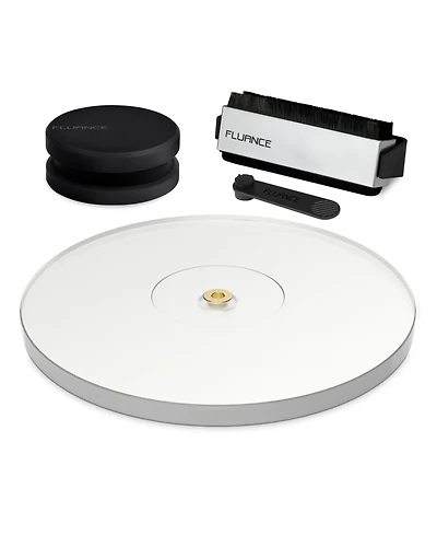 Fluance Vinyl Turntable and Record Accessory Kit With Record And Stylus Anti-Static Carbon Fiber Brushes