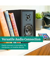 Electrohome Berkeley 2.0 Stereo Powered Bookshelf Speakers with Built-in Amplifier and 3" Drivers for Turntable, Tv, Pc Wireless Music Stream