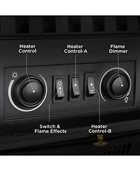 Cowsar Electric Fireplace Stove, Freestanding Fireplace Heater with Realistic Flame, 1000/1500W Fireplace Heater, Overheating Safety Device, Thermosta