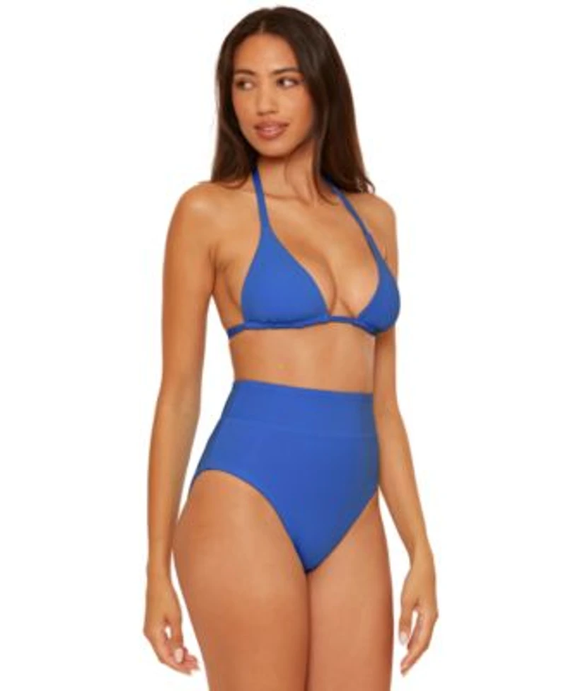 Becca Womens Color Code Reversible Triangle Bikini Top Color Code High Waist Reversible Bikini Bottoms