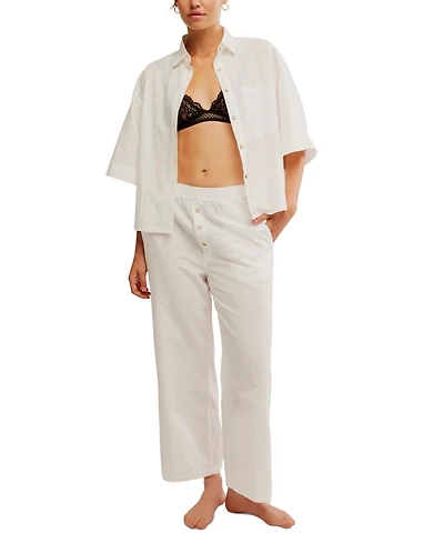 Free People Women's Summer Sleeper Cotton Short-Sleeve Pajama Set
