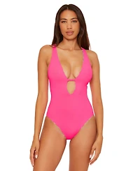 Becca Women's Positano Reversible Textured One-Piece Swimsuit