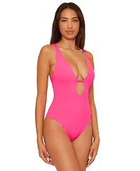 Becca Women's Positano Reversible Textured One-Piece Swimsuit