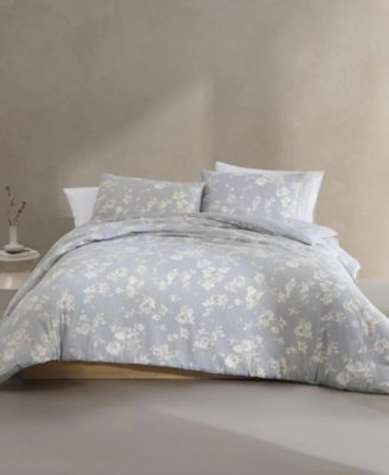 Calvin Klein Eternity Floral Cotton Gauze Duvet Cover Set