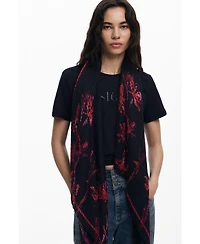 Desigual Women's Vibrant colors orchid scarf