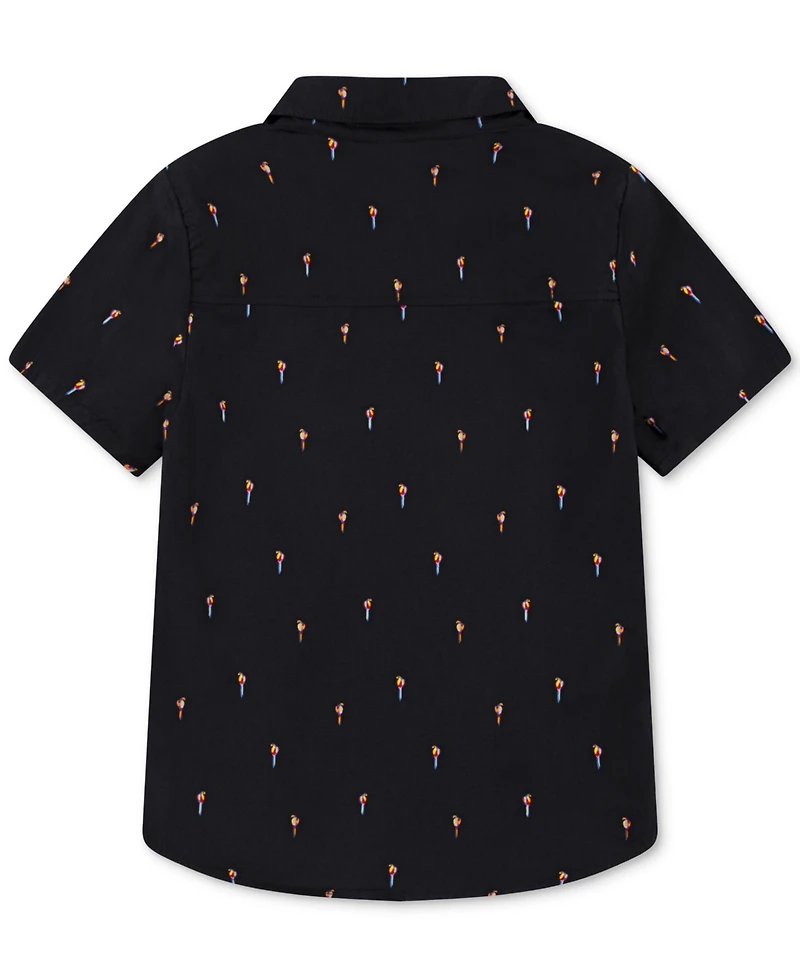 Hurley Big Boys Short-Sleeve Printed Stretch-Poplin Shirt