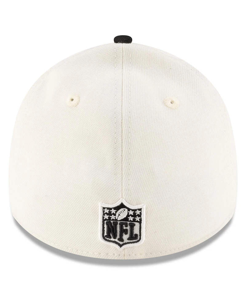 New Era Men's Cream/Black Pittsburgh Steelers 2025 Nfl Draft 39THIRTY Flex Hat