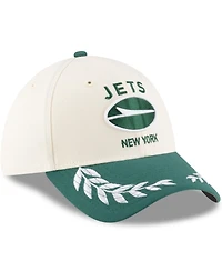 New Era Men's Cream/Green York Jets 2025 Nfl Draft 39THIRTY Flex Hat