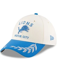 New Era Men's Cream/Blue Detroit Lions 2025 Nfl Draft 39THIRTY Flex Hat