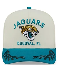 New Era Men's Cream/Teal Jacksonville Jaguars 2025 Nfl Draft A-Frame 9FIFTY Snapback Hat