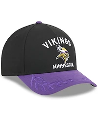 New Era Men's Black/Purple Minnesota Vikings 2025 Nfl Draft 9FORTY A-Frame M-Crown Adjustable Hat
