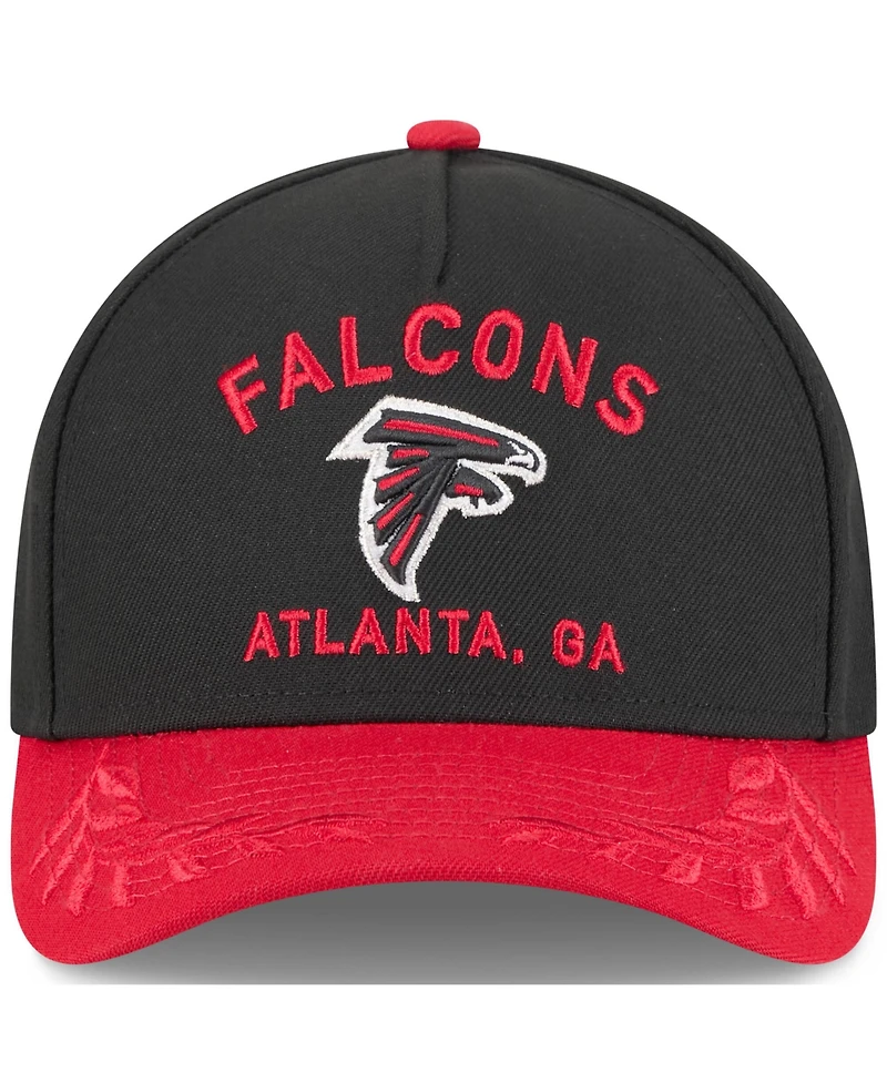 New Era Men's Black/Red Atlanta Falcons 2025 Nfl Draft 9FORTY A-Frame M-Crown Adjustable Hat