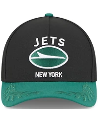 New Era Men's Black/Green New York Jets 2025 Nfl Draft 9FORTY A-Frame M-Crown Adjustable Hat