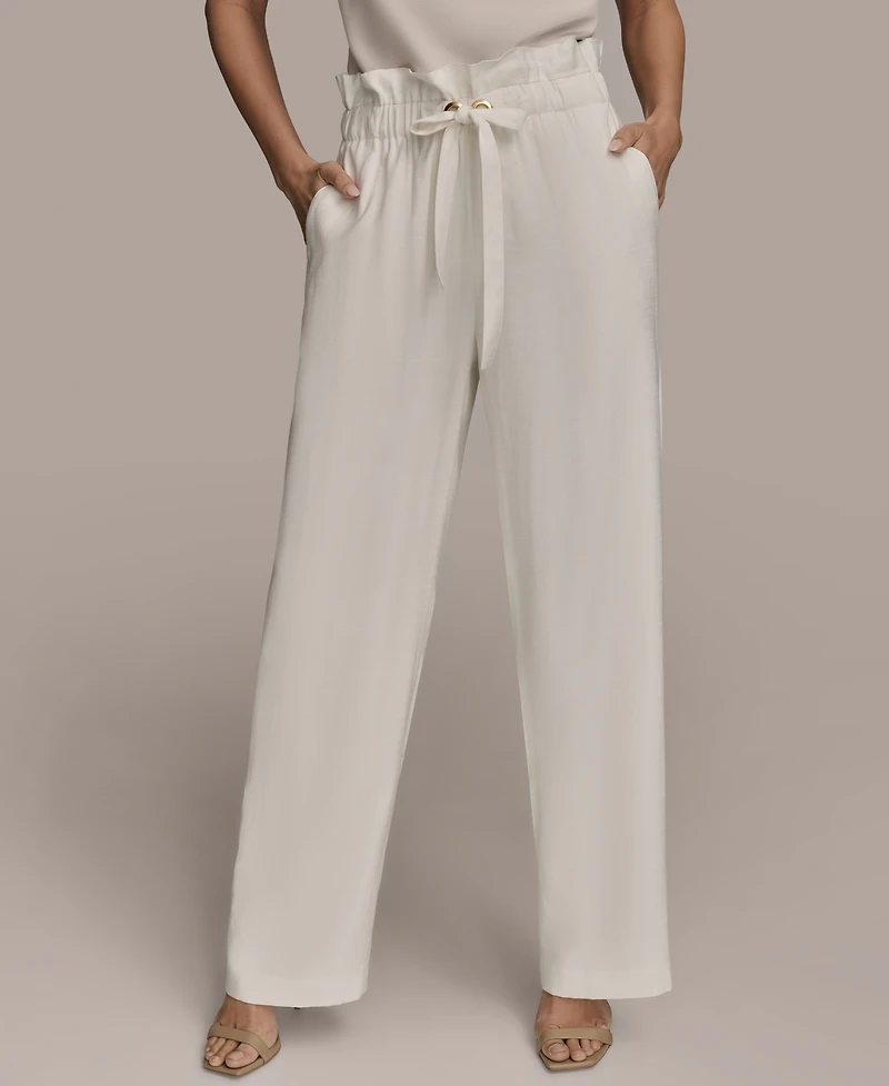 Donna Karan New York Women's Tie Waist Wide-Leg Pants