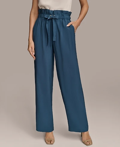 Donna Karan New York Women's Tie Waist Wide-Leg Pants