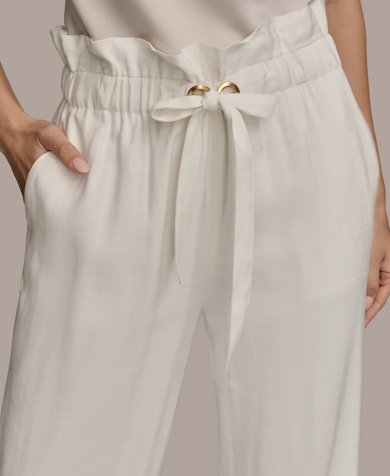 Donna Karan New York Women's Tie Waist Wide-Leg Pants