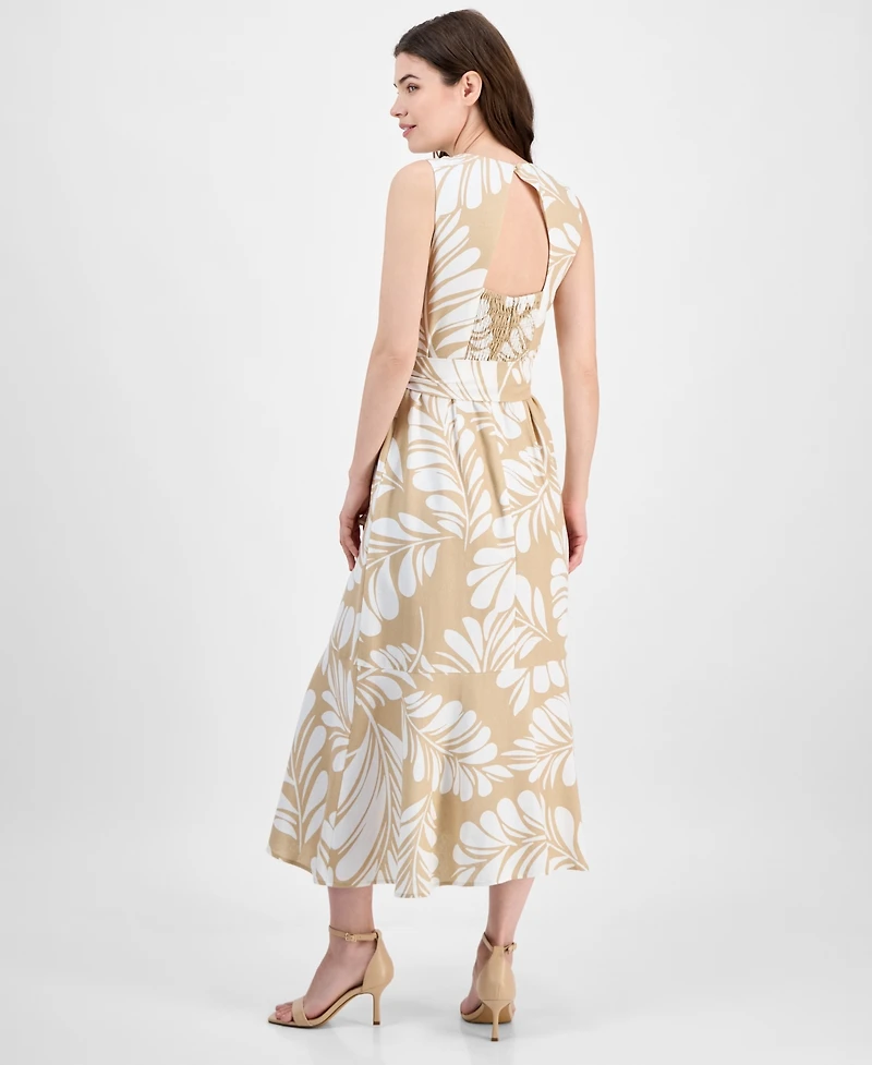 Anne Klein Women's Printed Open-Back Midi Dress