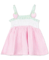 Rare Editions Baby Girls Strawberry Seersucker Dress