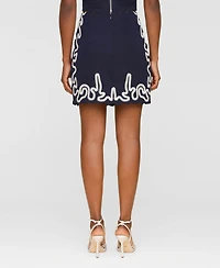 Avec Les Filles Women's Embroidered Mini Skirt