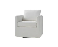 Modern Asser Slipcovered Swivel Chair
