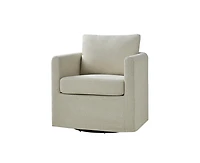 Modern Asser Slipcovered Swivel Chair