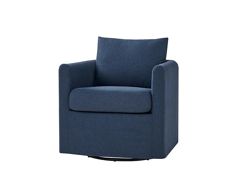 Modern Asser Slipcovered Swivel Chair
