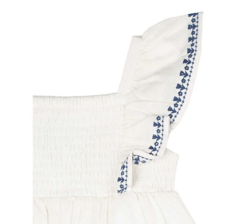 Rare Editions Baby Girls Embroidered Smocked-Bodice Dress