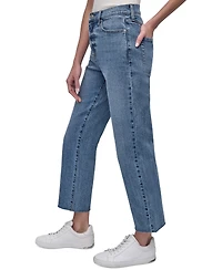 Dkny Jeans Women's High-Rise Classic Straight-Leg Raw-Hem