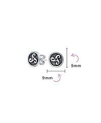Bling Jewelry Ancient Circle Round Disc Spiral Small Celtic Irish Trinity Symbol Triskele Stud Earrings Oxidized Sterling Silver
