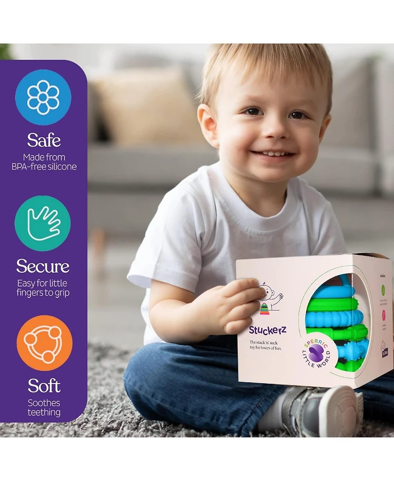 Sperric Toddler Stacking Silicone Toy – Premium Toys for Teething Interactive and Fun Made of Soft Sil