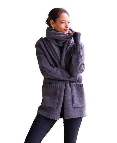 Celtic & Co. Women's Flecked Hooded Coatigan