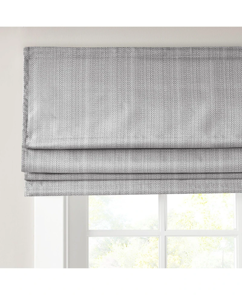 Basketweave Room Darkening Cordless Roman Shade, Single Panel for Bedroom, Thermal Insulated Window Blind Treatment for Living Room