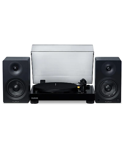 Fluance RT80 Classic High Fidelity Vinyl Turntable with Ai41 Powered 5" Stereo Bookshelf Speakers, Diamond Stylus, Belt Drive, Built-in Preamp, 9