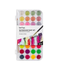 Essential Watercolor Paint Set: Neon & Metallic Colors