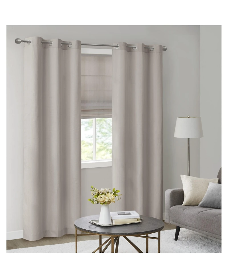 Basketweave Room Darkening Cordless Roman Shade, Single Panel for Bedroom, Thermal Insulated Window Blind Treatment for Living Room