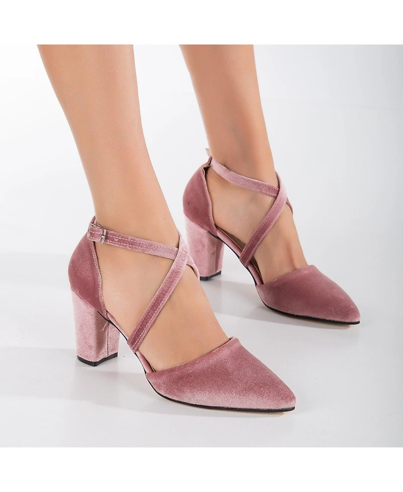 Sina Criss Cross High Block Heels