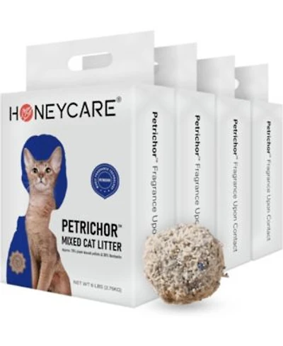 Honeycare Petrichor Tofu Plant Based Mixed Cat Litter Pellets With Bentonite Low Dust Quick Clumping With Superior Odor Control 48 Lbs
