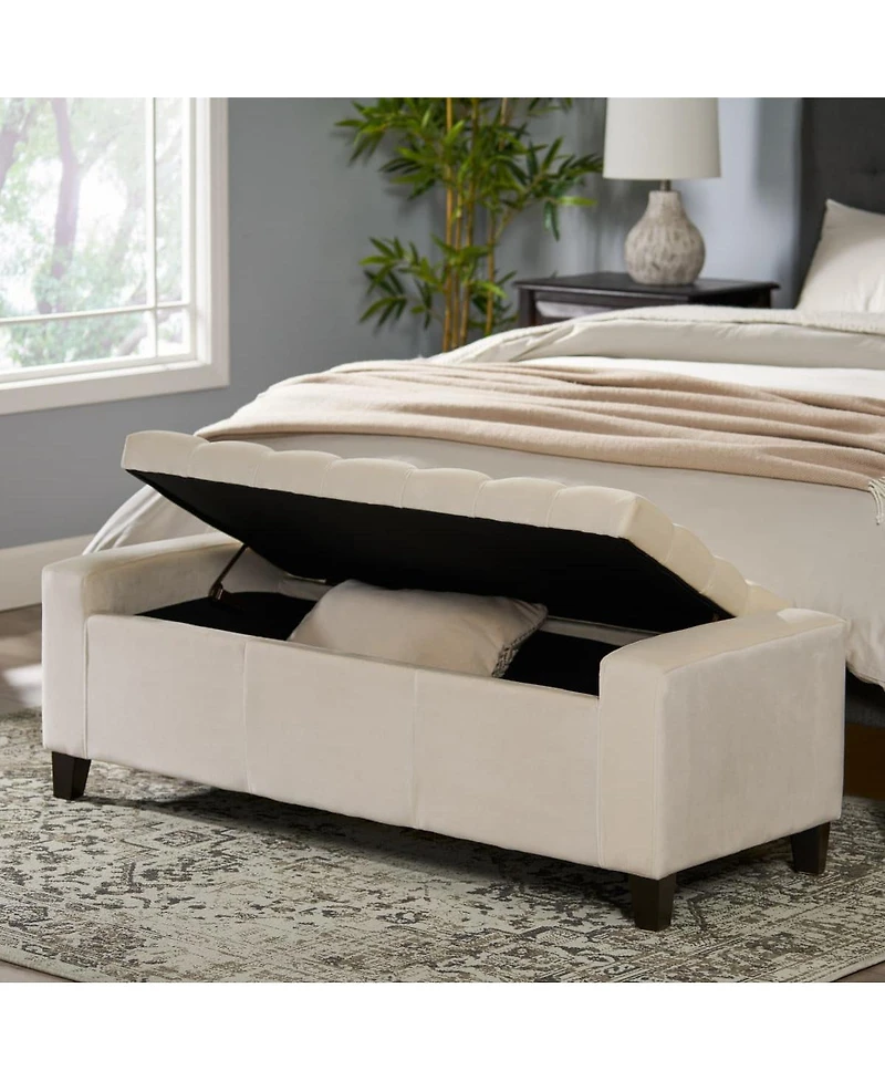 Tufted Upholstered Storage Ottoman Bench with Lift-Top and Versatile Seating for Bedroom or Living Room-The Pop Home