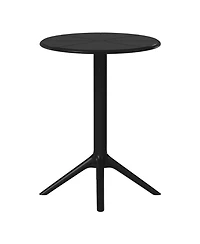 23.5" Outdoor Polypropylene Resin Round Patio Bistro Dining Table for 2