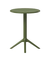 23.5" Outdoor Polypropylene Resin Round Patio Bistro Dining Table for 2