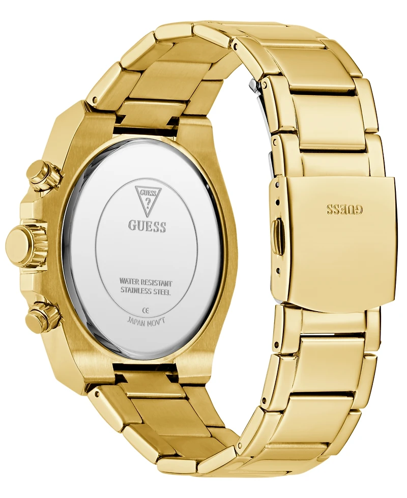 Guess Men's Multifunction Gold Tone Stainless Steel Watch, 47mm