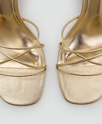 Mango Women's Crossed Strap Heeled Sandals