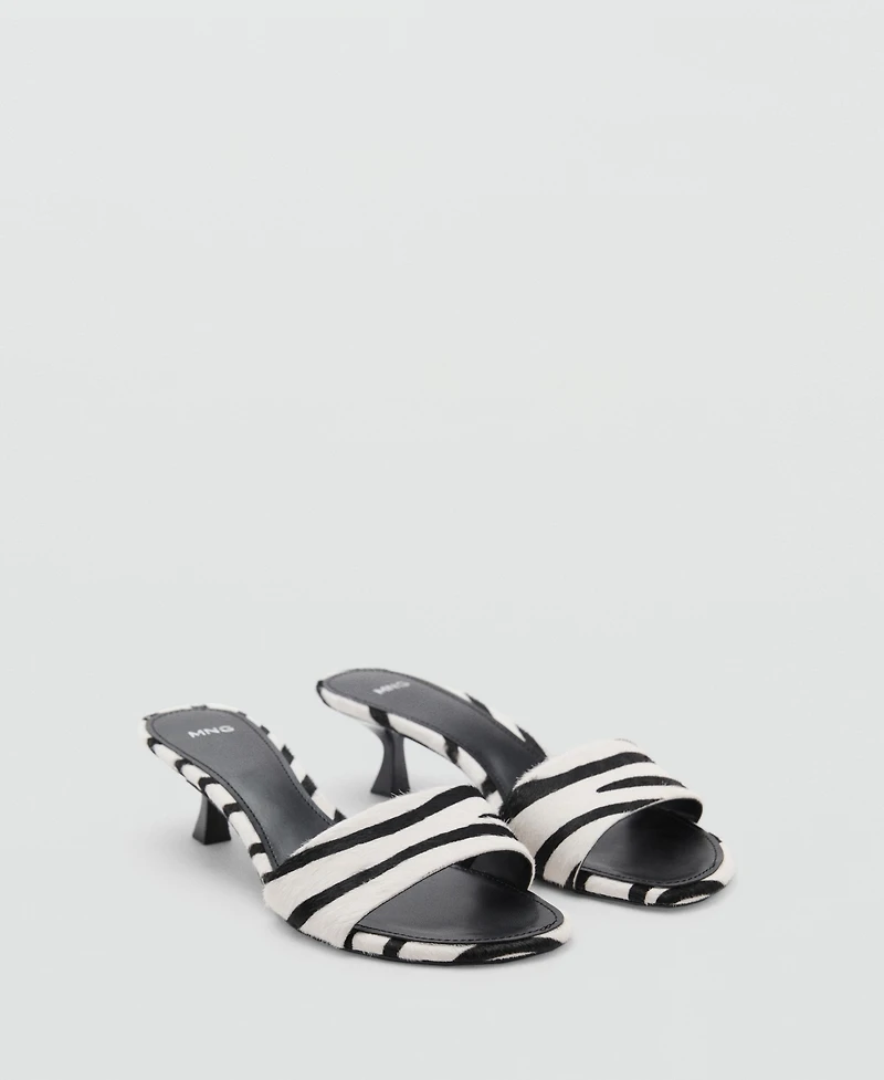 Mango Women's Zebra Hair Leather Sandals