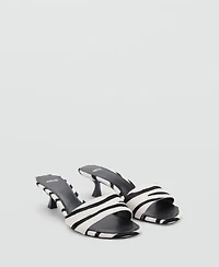 Mango Women's Zebra Hair Leather Sandals
