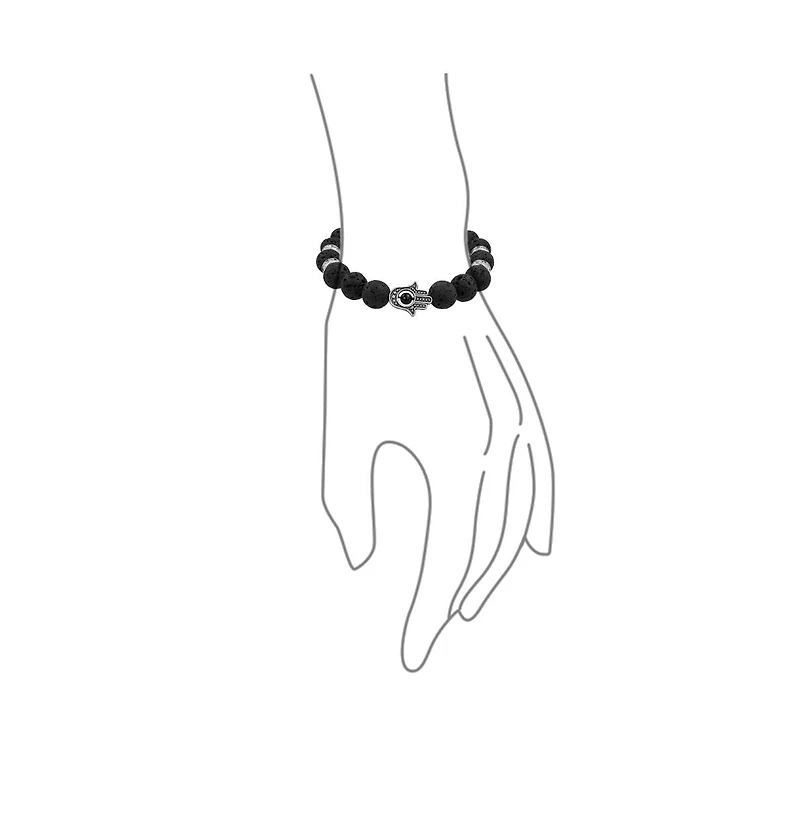 Bling Jewelry Talisman Amulet Stretch Bracelet with Stones and Hamsa Hand Charm