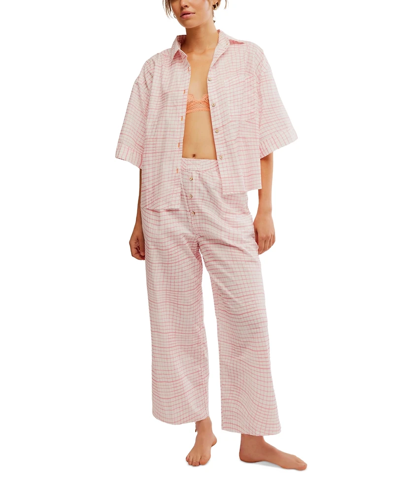 Free People Women's Summer Sleeper Cotton Short-Sleeve Pajama Set