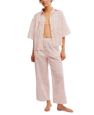 Free People Women's Summer Sleeper Cotton Short-Sleeve Pajama Set