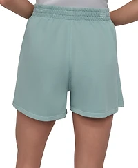 Dkny Sport Women's Embroidered Logo Smocked 4" Shorts